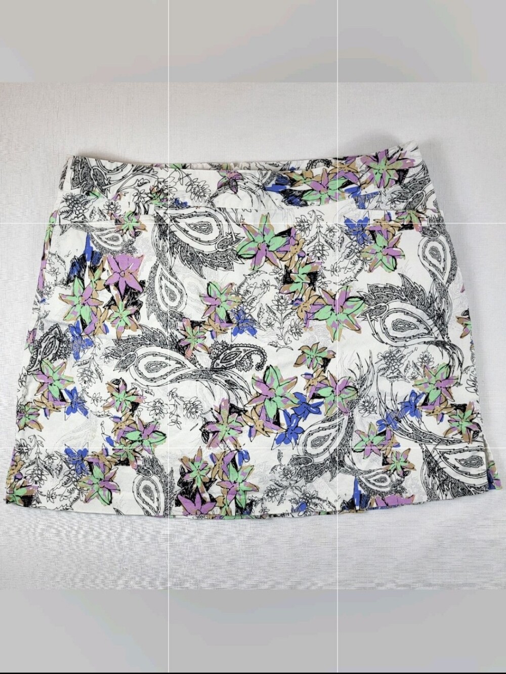 Lady Hagen Golf SKORT Womens Size 14 Floral Paisley Stretch Skirt with Shorts